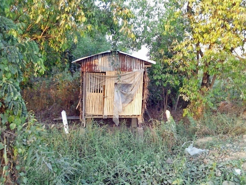 A poor family built a toilet like this