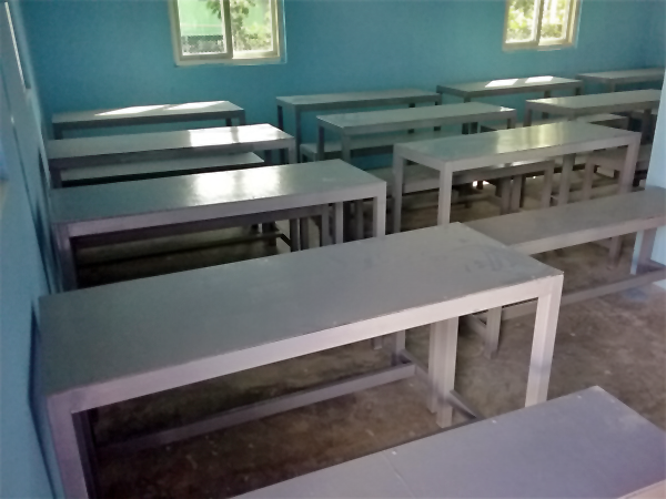 Desks And Benches In Line