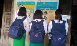 Gangaw 3 Girls Wearing Backpacks
