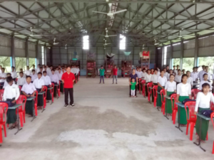 Yangon Students Altogether In The Outdoor Multi-Purpose Hall
