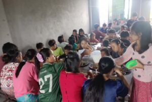 More than one table was needed to accommodate everybody at the CRC.